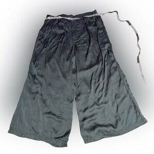 Aerie Women’s Satin Iike Sage Green Wide Leg Pants Size XXL Elastic Waist